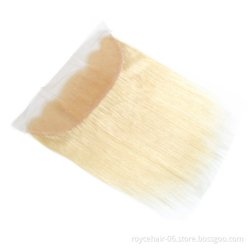 High Grade Virgin Human Hair Honey Blonde Color 613# 13*4 Lace Frontal With Baby Hair